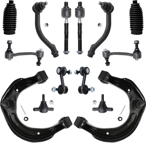 Vista 108 de Detroit Axle - Kit de suspensión frontal de 15 piezas para Jeep Grand Cherokee 99-04 1999 2000 2001 2002 2003 2004, brazos de control superior e