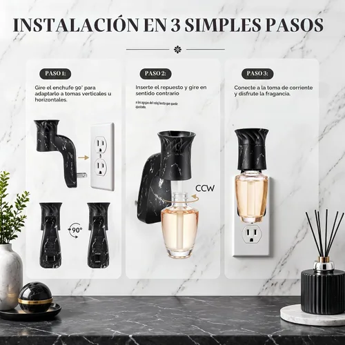 Vista 6 de Hohean 2 piezas de enchufe de fragancia de pared con luz nocturna compatible con fragancia WallFlower Bath & Body Works, certificado ETL, difusor