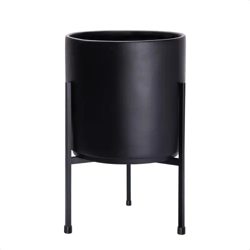 Vista 9 de Macetero moderno con soporte de metal de 8, 10, 12 y 14 pulgadas, para plantas