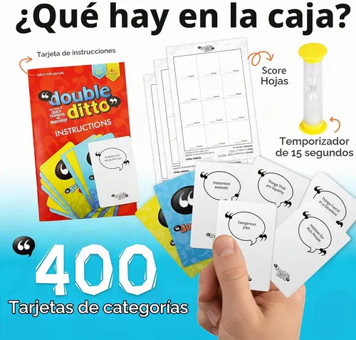 Vista 5 de Juego de inspiración Double Ditto, juego de mesa para fiesta familiar