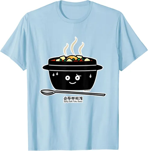 Vista 113 de Sopa coreana de guiso de tofu suave picante Sundubu jjigae huevo caliente, gris, S Negro