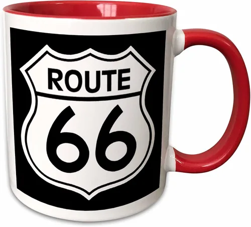 Vista 8 de 3dRose Route 66 - Taza de dos tonos, 11 onzas, negro/blanco, taza_110012_4