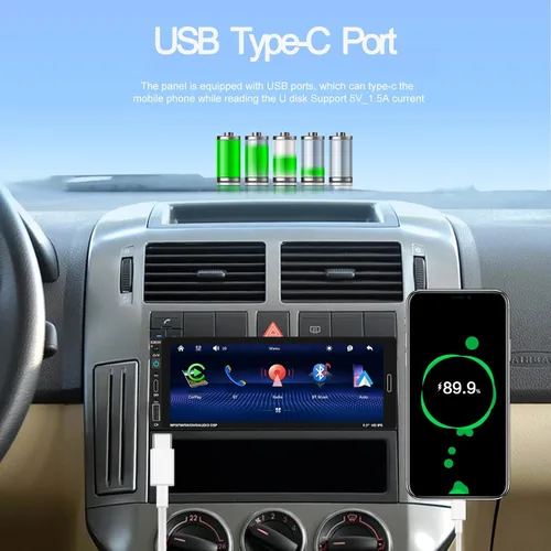 Vista 13 de [Fuluku] Estéreo de coche de 6,9 pulgadas de un solo DIN con Carplay inalámbrico Android Auto Wireless Carplay Android Auto,1 Din Car Radio BT