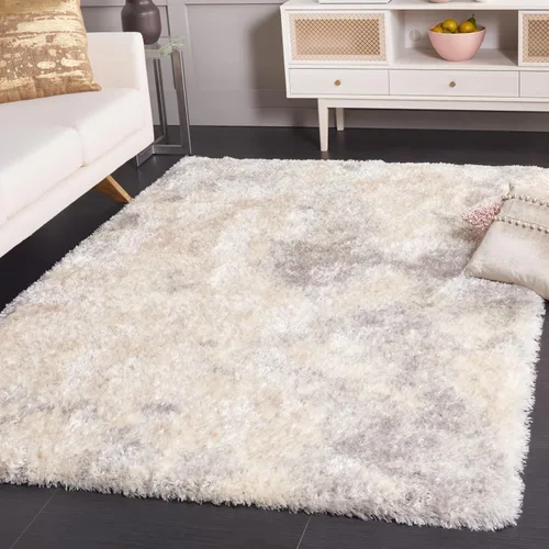 Vista 6 de SAFAVIEH Cloud Shag Collection - Alfombra para pasillo, 2 pies 3 pulgadas x 8 pies, color marfil y gris, diseño abstracto, no desprende pelusa