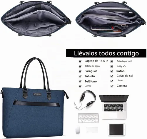 Vista 3 de MOSISO Bolsa de mano para laptop (17-17.3 pulgadas) con bolsillo Verde azulado profundo