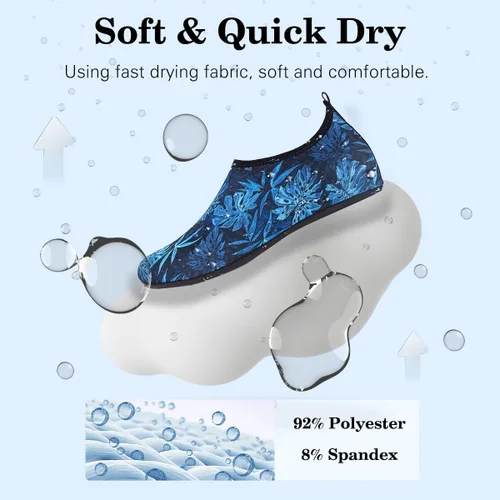 Vista 3 de HMIYA - Calcetines de agua para playa, zapatos de agua descalzos para yoga, calcetines de secado rápido, zapatos de natación y surf para mujer