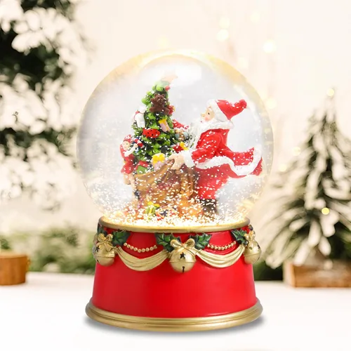 Vista 6 de MUMTOP Globos de nieve de Navidad, globos de nieve de Papá Noel con luces LED musicales que funcionan con pilas, globos de agua brillantes