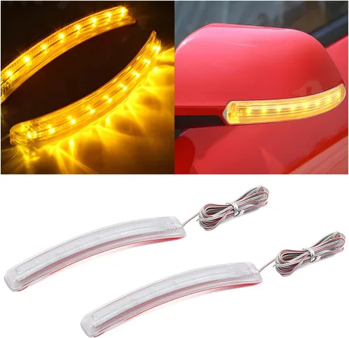 Vista 7 de 2 piezas de luz de tira de señal de giro LED, tiras de intermitentes de horquilla flexibles de doble color, kit de tira de luz de cola