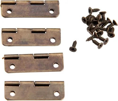 Vista 3 de Bisagra de hardware 20 unids latón antiguo gabinete bisagras de puerta para muebles joyería caja de madera bisagra muebles accesorios de hardware