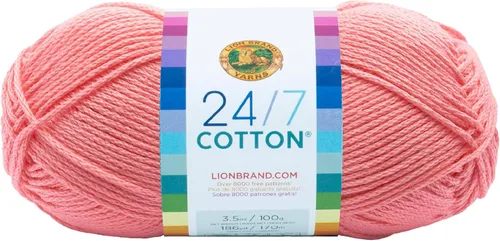 Vista 32 de Lion Brand Yarn - Hilo ligero 24/7 de algodón para tejer, hacer ganchillo y manualidades, Ámbar, paquete de 1 Light Worsted 100% Mercerized Cotton