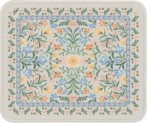 Vista 22 de iCasso Alfombrilla de mouse estética pequeña con diseño floral, mini alfombrilla de mouse portátil rosa, antideslizante y cómoda, de tela para mouse