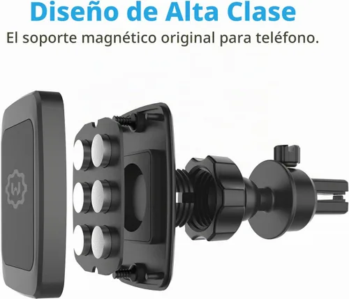 Vista 4 de Soporte magnético plano WizGear para el tablero del auto, para teléfonos celulares con tecnología de adhesión rápida.