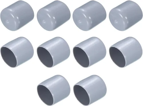 Vista 73 de uxcell 10 tapas de goma para extremos de 0.591 in de identificación, tapa de extremo redondo, protectores de rosca de tornillo, color negro