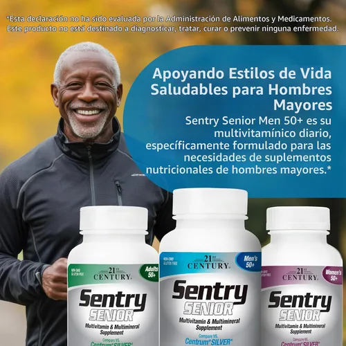 Vista 8 de 21st Century Sentry Senior Men 50+ Tabletas multivitamínicas, 100