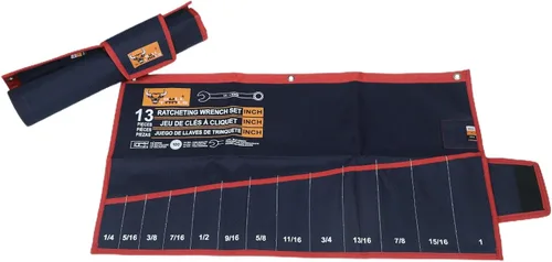 Vista 3 de Wrench & Tool Roll Up SAE Pouch Organizer Bag Handmade Waterproof Printed Ballistic Polyester Canvas for Craftsman Gear Drive User Portable Easy Grip