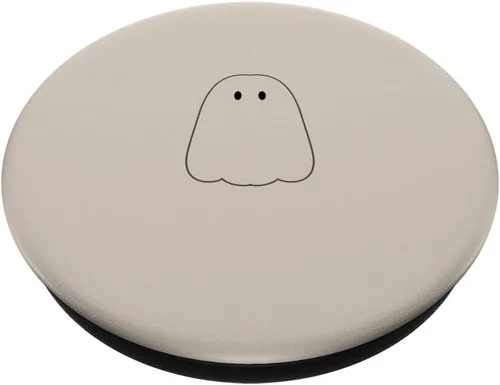 Vista 2 de Lindo fantasma de Halloween beige PopSockets intercambiables PopGrip
