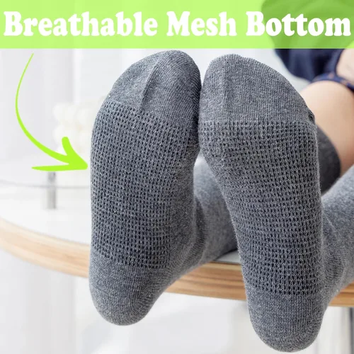 Vista 4 de Mini angel Calcetines altos hasta la rodilla para niñas, sin costuras, para uniforme escolar, calcetines de fútbol para niños, calcetines largos