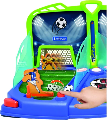 Vista 4 de LEXiBOOK, Juego de fútbol electrónico con efectos de luz y sonido para 2 jugadores, azul/verde, JG945
