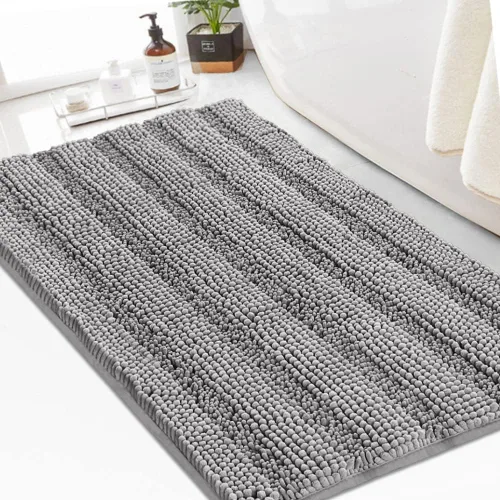 Vista 145 de Turquoize Alfombra de baño de chenilla de lujo para baño, extra absorbente, alfombra de ducha de microfibra antideslizante para baño, alfombra Aqua