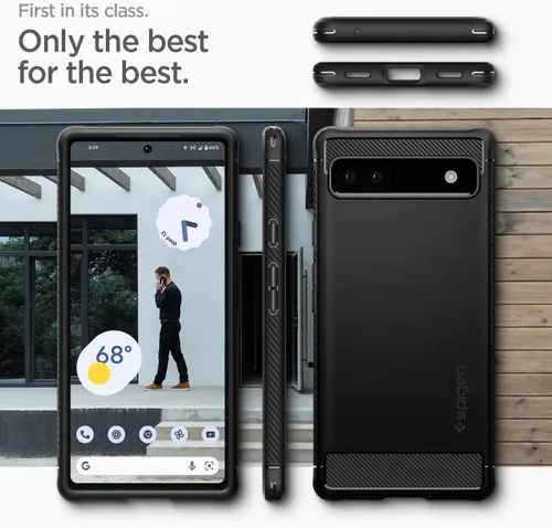 Vista 8 de Spigen Rugged Armor diseñado para Pixel 6a Case (2022) - Negro mate