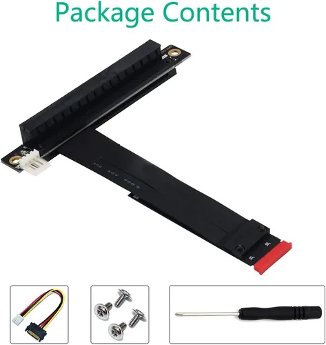 Vista 7 de HLT Cable de extensión M.2 NGFF NVMe Key M a PCIe 3.0 X16 (ranura PCI-E en ángulo recto de 90°)