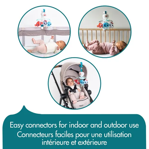 Vista 4 de Tiny Love Móvil de bebé para cuna, Móvil portátil 3-en-1, Tesoro El Océano