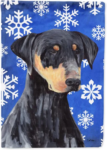 Vista 295 de Caroline's Treasures SC9374GF Bulldog English Snow flakes Holiday Garden Flag Buzón Bandera decorativa para patio exterior, patio, obras de arte