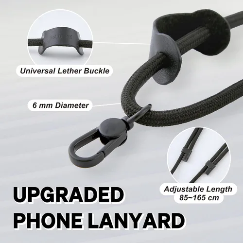 Vista 2 de Cordón universal para teléfono, correa cruzada antirrobo para iPhone 17 Pro Max y la mayoría de teléfonos inteligentes, soporte ajustable