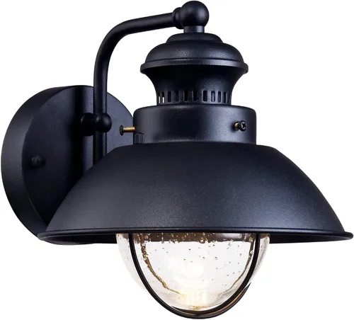 Vista 7 de John Timberland Fordham Farmhouse - Lámpara de pared industrial rústica para exteriores, de metal negro, 8 pulgadas, aplique de vidrio semillero