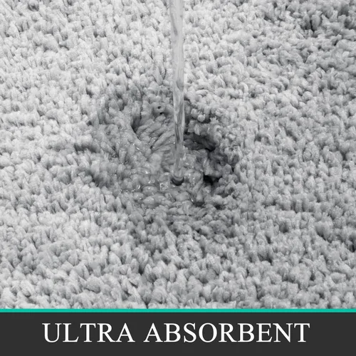 Vista 3 de Pauwer Juego de alfombras de baño de 3 piezas con contorno en forma de U, tapete de baño de microfibra absorbente de felpa antideslizante, lavable a