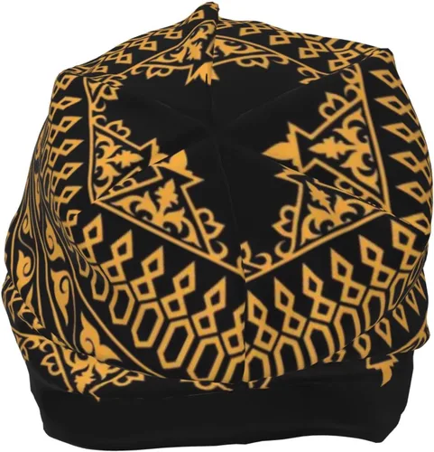 Vista 5 de Gorro africano holgado para adultos, tejido elástico, de calavera, gorro de invierno para exteriores para mujeres y hombres
