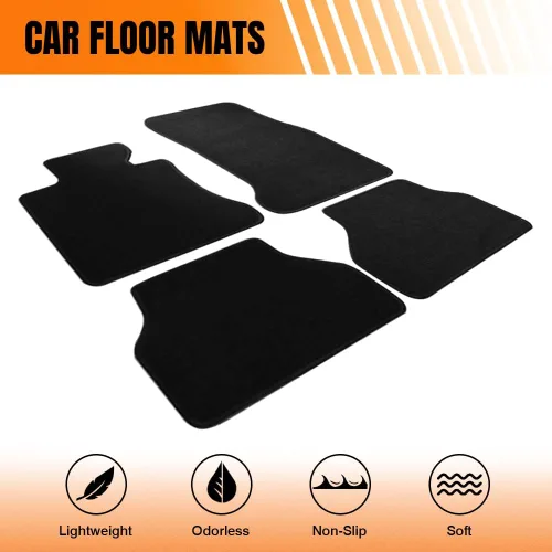 Vista 2 de Tapete para piso de automóvil, compatible con BMW E60 2005-2010, juego de alfombras de nailon negro, 4