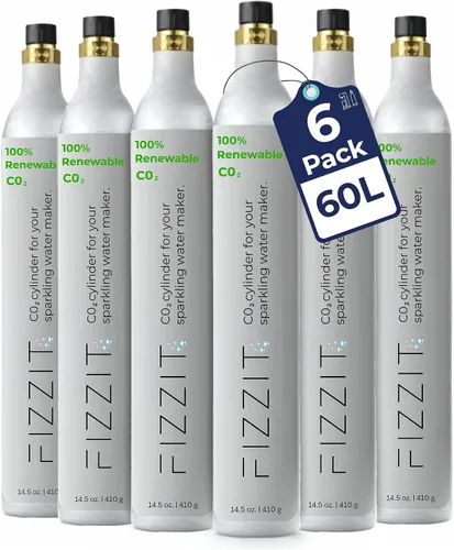 Vista 12 de FIZZIT - Cilindro de CO2 roscado de 60 litros – Recipiente recargable de 60 litros compatible con todas las corrientes de soda "atornilladas