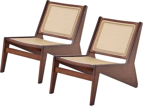 Vista 10 de MBOOYOME Silla decorativa moderna de mediados de siglo para sala de estar, silla baja con marco de madera maciza, cómodo sillón para dormitorio