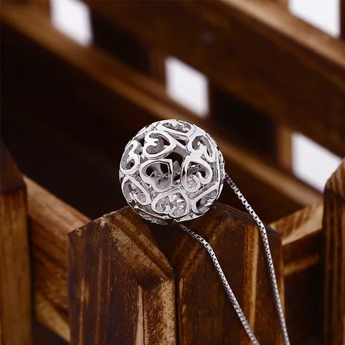 Vista 5 de Collares Merdia 925 de plata esterlina con cadena de esferas y pendiente para mujer dijes