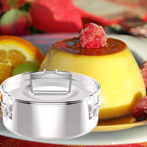 Vista 4 de Molde de flan con tapa, sartén de acero inoxidable para olla instantánea de 6 cuartos (3 cuartos de galón, 8 cuartos de galón disponibles) - Flanera
