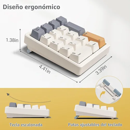 Vista 8 de Kisnt KN17 Numpad mecánico para entrada de datos financieros de Excel