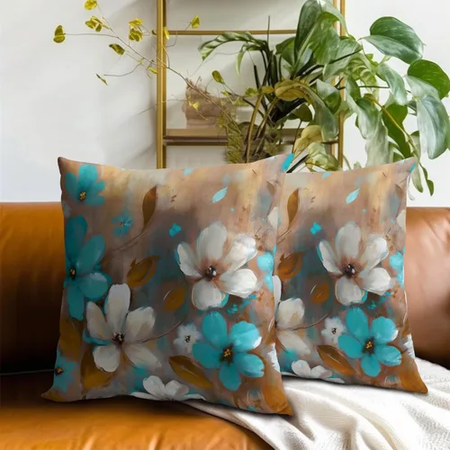 Vista 232 de Giwawa Juego de 2 fundas de almohada decorativas con diseño floral de girasol de 16 x 16 pulgadas, fundas de cojín decorativas para el hogar, sofá