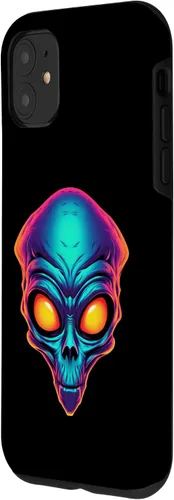 Vista 11 de iPhone 13 Pro Max Scary Alien Face UFO Alien Head Funny Alien Case