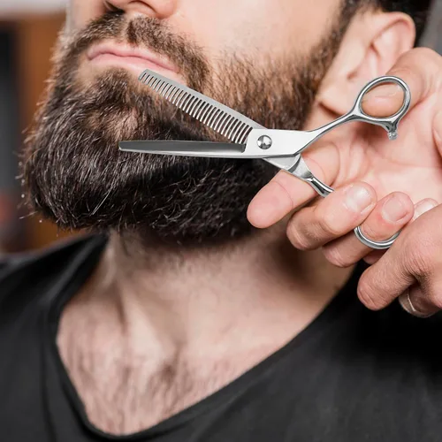 Vista 7 de Tijeras de adelgazamiento para corte de cabello, tijeras profesionales Fcysy de 6 pulgadas para adelgazar el cabello, tijeras de peluquería