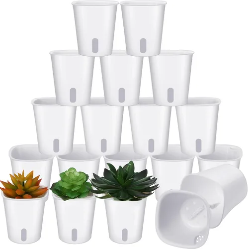 Vista 8 de Ziliny 20 piezas de 3.74 pulgadas Macetas de riego automático Macetas de riego automático para plantas de interior Macetas de plástico para jardín