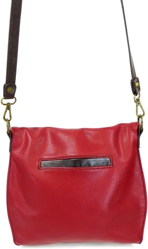 Vista 4 de CHALA Encantador bolso de hombro cruzado con solapa con cremallera superior y llavero - Borgoña (Metal Fox), Borgoña_ Metal Fox