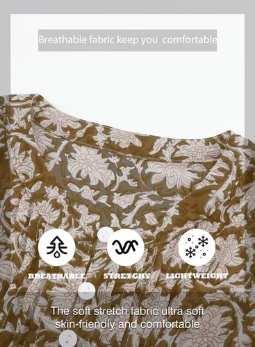Vista 4 de SHEWIN Blusas de primavera para mujer, estilo casual, cuello en V, manga larga, blusas florales bohemias