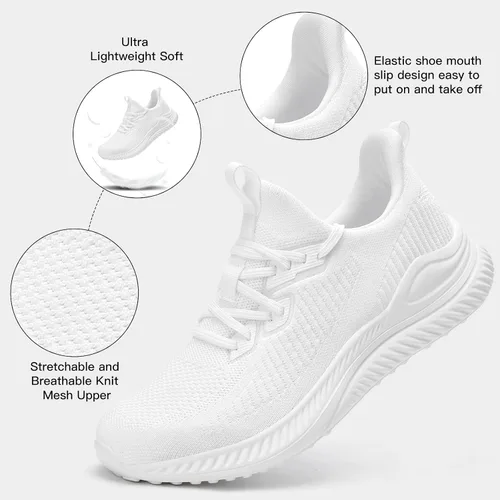 Vista 2 de Akk Mens Hand Free Slip On Wide Walking Shoes Memory Foam Runnning Tennis Shoes Lightweight Breathable Casual Sneakers