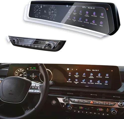 Vista 10 de 2 protectores de pantalla para Kia Seltos 2026 2025 2024 2024 para Kia Seltos 2024 de 10.25 pulgadas, doble pantalla panorámica compatible con Kia