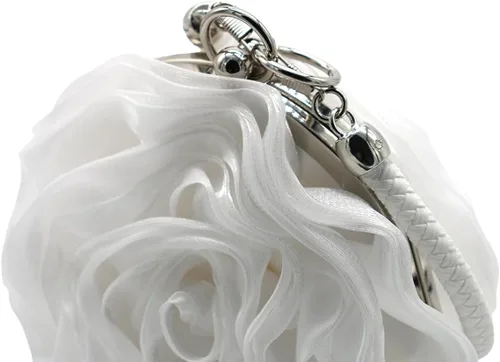 Vista 7 de DEBIMY Bolso de noche en forma de rosa, bolso de mano de satén suave, bolso de mano floral para mujer, bolso de fiesta de boda
