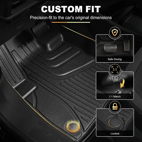 Vista 2 de AOMSAZTO Alfombrillas de piso y forro de carga para Ford Bronco Sport 2021 2022 2023 2024 2025-1ª y 2ª fila Forros de piso para automóvil