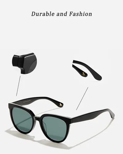 Vista 4 de Gafas de sol redondas retro para mujer, estilo vintage, clásicas, con protección UV de gran