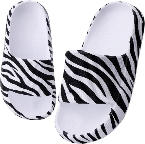 Vista 9 de FJPTREN Zapatos de nube para niños y niñas, sandalias acolchadas antideslizantes, zapatos de ducha ligeros, plataforma para niños, suela gruesa