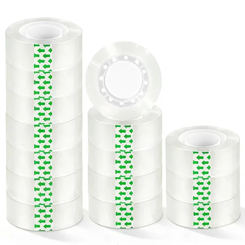 Vista 8 de Cayxenful 12 rollos de repuesto de cinta transparente, cinta transparente, cinta de envoltura de regalo de 3/4 pulgadas x 1000 pulgadas, rollos